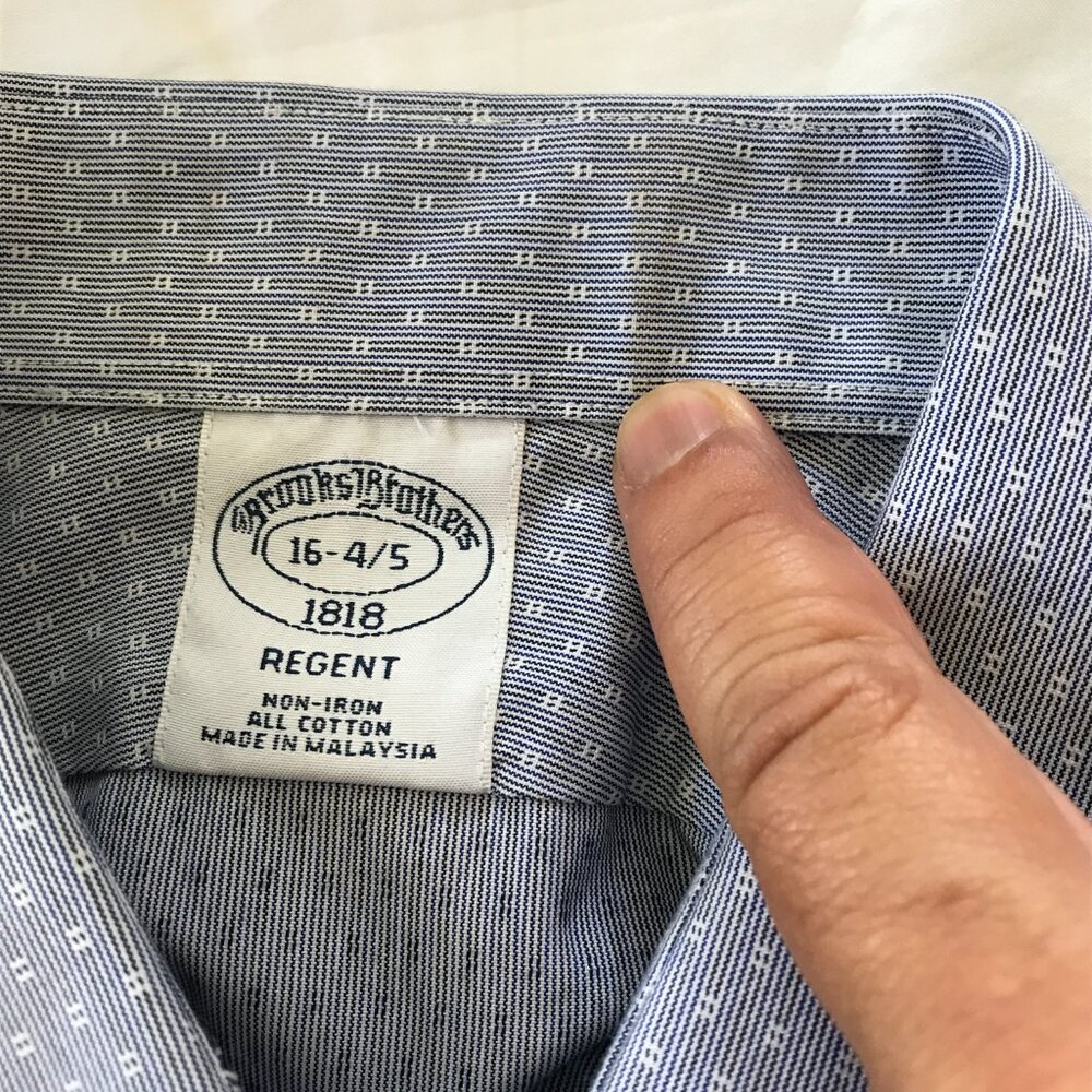 Brooks Brothers 1818 Regent Non Iron Dress Shirt Men 16-4/5 Gray Button Up 17020 - Picture 11 of 12